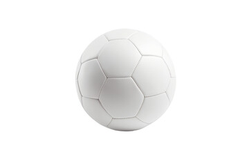 A white soccer ball, perfectly spherical, is centered against a black background.  Its surface is composed of hexagonal panels