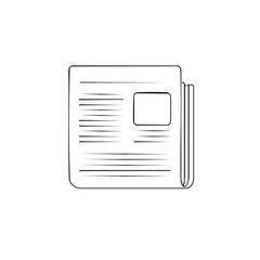 Minimalist Newspaper Outline Icon Representing Daily News and Information Media