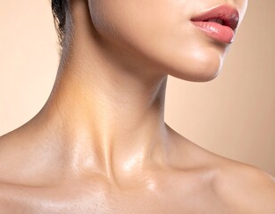 Close-up of a woman's neck and chest