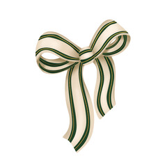 festive striped bow, Christmas, isolate, transparent background, png