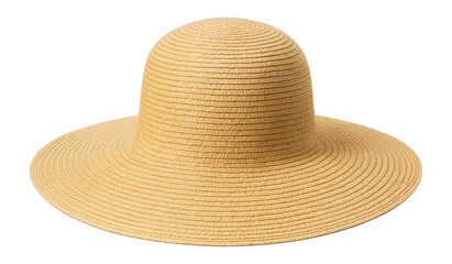 Straw sun hat on a plain background.