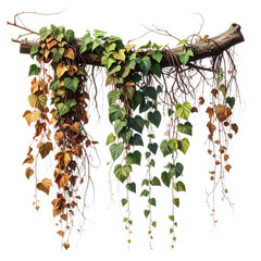 Wild Hanging Ivy Creeper Plant, Realistic Transparent Background