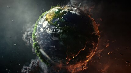 Global warming theme with ecological message, suitable for educational content, media, and impactful compositions