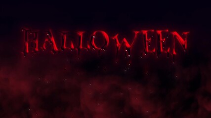 Halloween animated text with dripping blood effect on a dark background. Creepy horror-style design, perfect for Halloween, horror intros, live streams, Black Friday promotions, spooky events. - Powered by Adobe