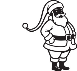 Festive Santa Claus Silhouette Illustration