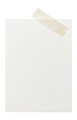 Blank paper sheet with tape attached.