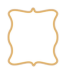 Gold traditional Islamic window. Golden luxury 3d frame. Indian ornamental decorative element, Arabic border, morocco shapes. Vector illustration for Ramadan invitation, holiday decorative design