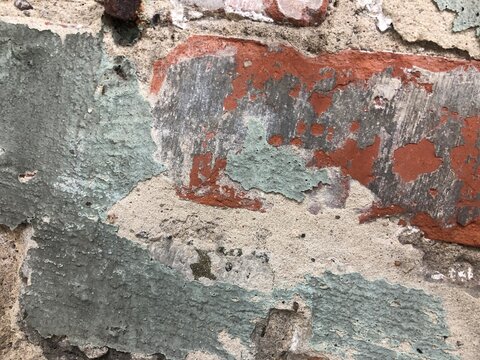 textured gray concrete stone wall with cracks, peeling paint urban background wallpaper texture - Powered by Adobe