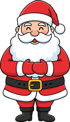 Smiling Santa Claus cartoon character, full body illustration, isolated on white