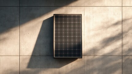 solar panel on concrete wall