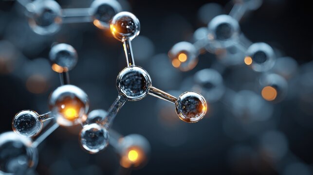 glowing atoms molecular structure - Powered by Adobe