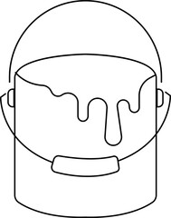 Paint Bucket Icon , Paint Container, Dripping Color, Brush, Design, Creativity, Art, Home Renovation, Decoration, and Painting Tools in Modern Vector Style, sealed, open, and spilled designs