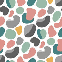 Fototapeta premium Abstract organic shapes in pastel colors on a white background.