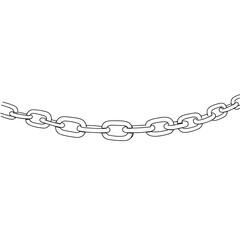 Line of connected metal chains in simple outline style for Halloween  