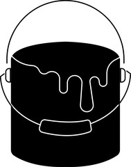 Paint Bucket Icon , Paint Container, Dripping Color, Brush, Design, Creativity, Art, Home Renovation, Decoration, and Painting Tools in Modern Vector Style, sealed, open, and spilled designs