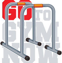 gym equipment vector with orange shades