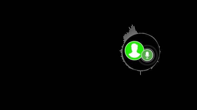 Audio message record, voice chat, sound wave and microphone. Audio Calls, and Conversations Audio voice message recoding system. 4k