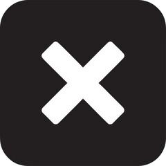 Obraz premium cross, mark, x, symbol, icon, no, incorrect, denied, rejection, negative, wrong, error, graphic, design, simple, clean, modern, flat, ui, ux, element, interface, button, sign, validation, black, squar