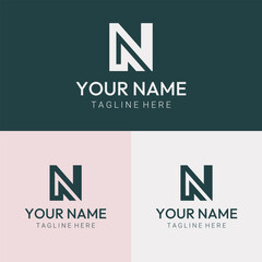 Initial Letter N Logo Simple Logo for Alphabet N