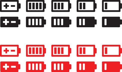 charge, level, battery, vector, design, illustration, icons