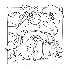 Creepy Cutie Halloween Coloring Pages, Creepy Cutie Halloween Coloring Pages Bundle, Kawaii Ghost Coloring Book | Printable Halloween Activity, Vectors Illustration, Line Art, Black & White Designs.
