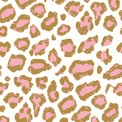 Leopard print. Vector seamless pattern. Animal skin background with black and brown spots on beige backdrop. Abstract exotic safari texture. Jaguar, leo, puma cheetah fur pattern. Repeat design