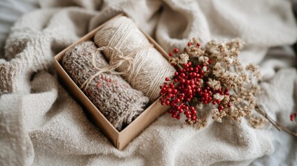 DIY Christmas gift set featuring wreath making kits and natural decorations for holiday crafting ideas