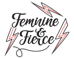 Feminine and Fierce Typography Design with Lightning Bolts for Empowerment and Strength