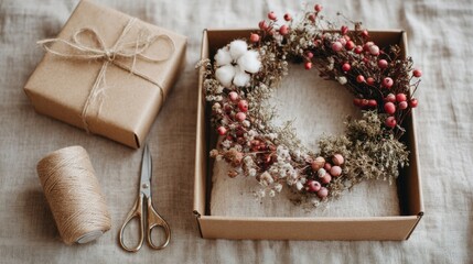 DIY Christmas gift sets featuring wreath making kits for festive crafting and decorating during the holiday season