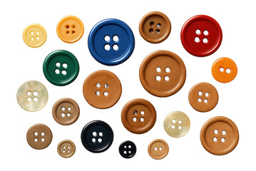 Assorted sewing buttons in a neat arrangement.