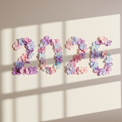 Floral Arrangement Number 2026 Made of Hydrangea on Beige Background