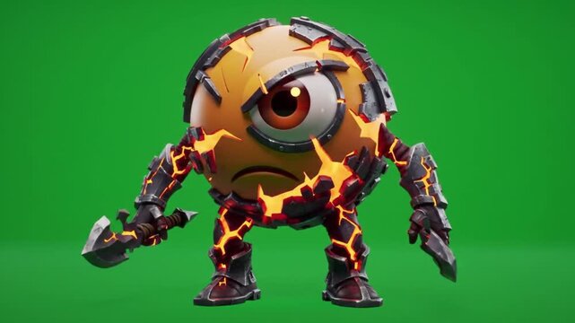 Full Body Emoji Hybrid Shield Cyclops Green Screen