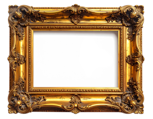 Gold-framed portrait, showcasing a dark silhouette of an irregular shape