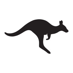 Vector art of silhouette of a kangaroo