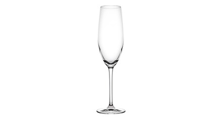 Obraz premium A tall, clear, empty champagne flute glass.