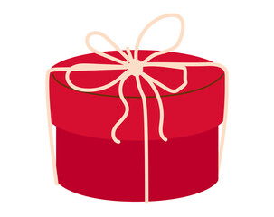 Red gift box with a bright bow