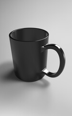 gray ceramic mok, on a gray background