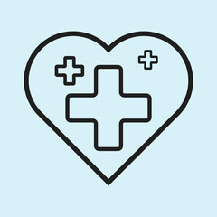 Obraz premium Medical heart_shape, medical_cross, minimalist, clean lines, simple design