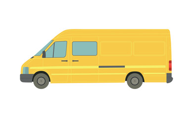 Large yellow van on a white background - Vector illustration