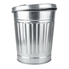 metal trash can isolated