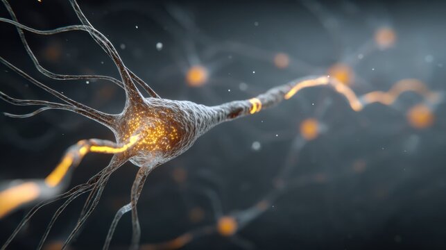 glowing neuron network firing signals