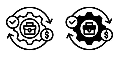 Business Automation Icon  Collection line & Mixed Style 