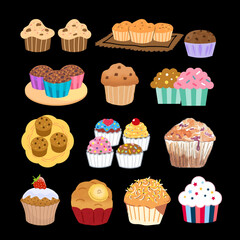 Sticker design with the theme of muffin dessert