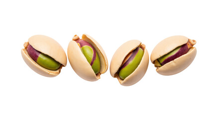 Pistachio nuts in their shells, showcasing vibrant green color and unique texture, perfect for snacking or culinary use