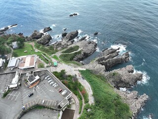 福井県 東尋坊から見る絶景の景色 ドローン空撮