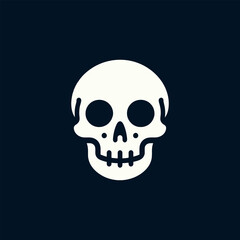 Minimalist Skull Vector Graphic on Dark Background