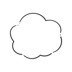 手書きの湯気や雲のようなふわふわな形 - シンプルでおしゃれな吹き出しやフレームなどの装飾素材