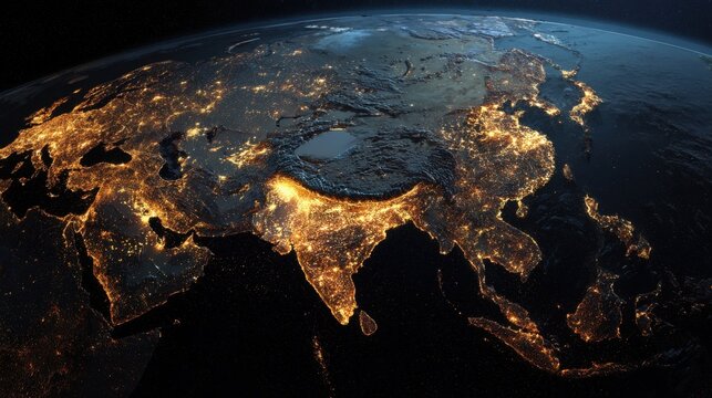 earth at night asia lights