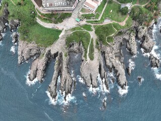 福井県 東尋坊から見る絶景の景色 ドローン空撮