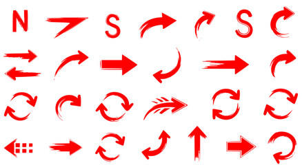 ink brush hand drawn arrows vector collection 